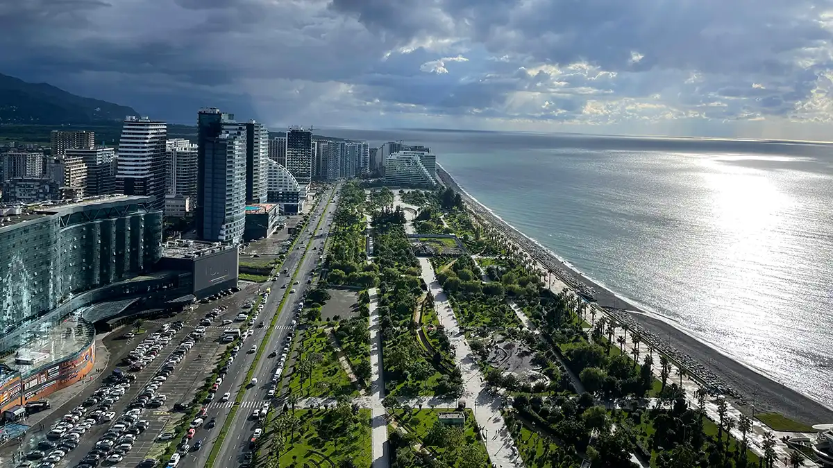 Batumi Boulevard and the Black Sea coast in Georgia