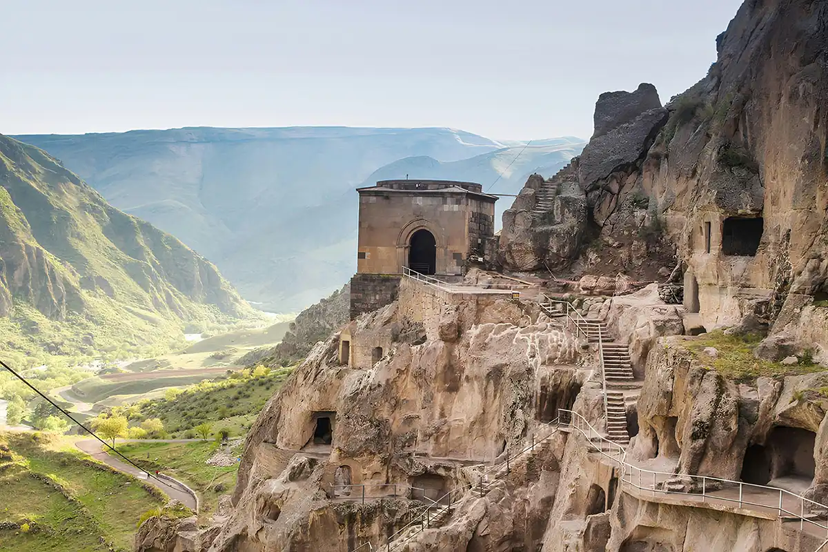 Vardzia cave monastery carved into a cliff in southern Georgia