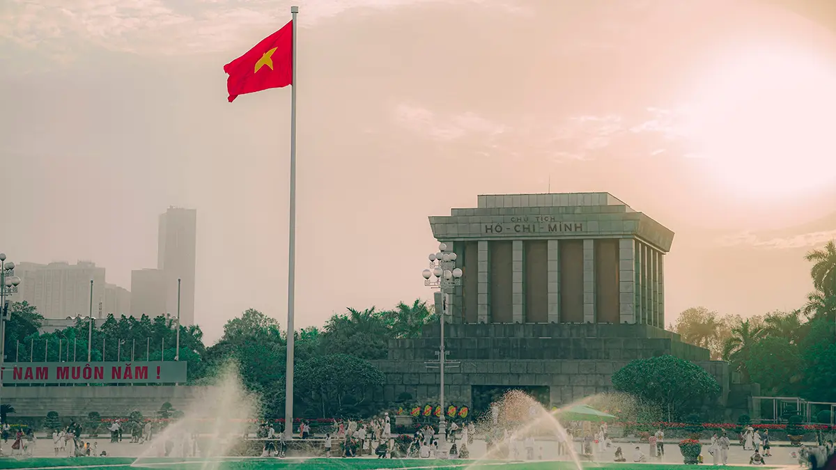 Ho Chi Minh Mausoleum area in Hanoi during a 10 day Vietnam itinerary