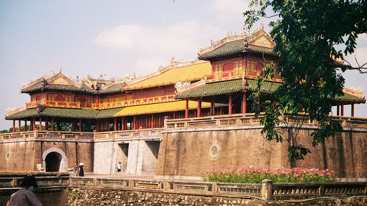 Historic buildings inside Hue Imperial City in central Vietnam