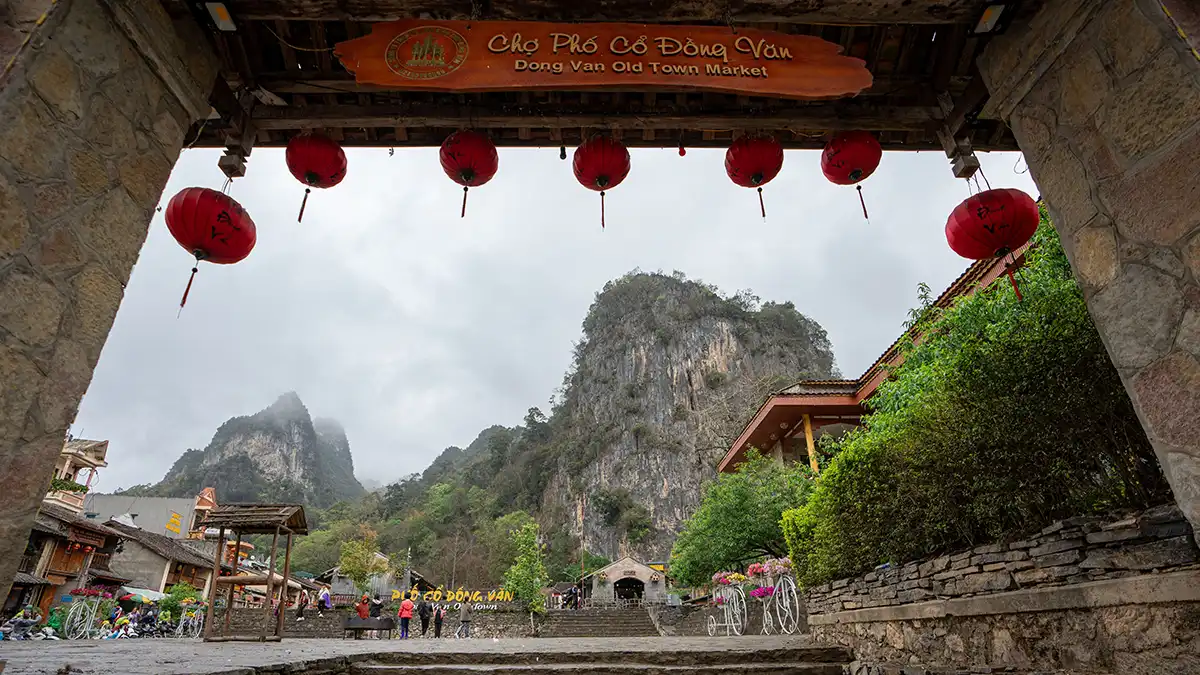 Entrance to Dong Van Old Town Market on the Ha Giang Loop