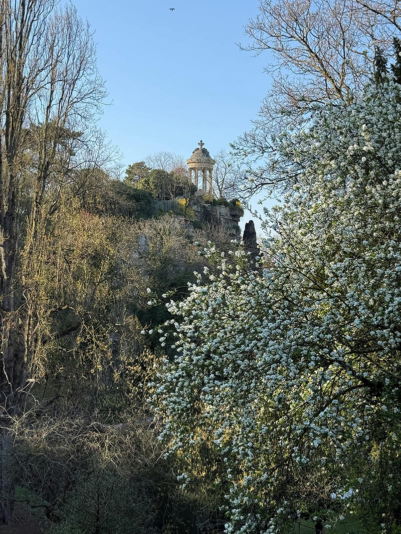 Temple structure on hill inside Parc des Buttes-Chaumont Paris