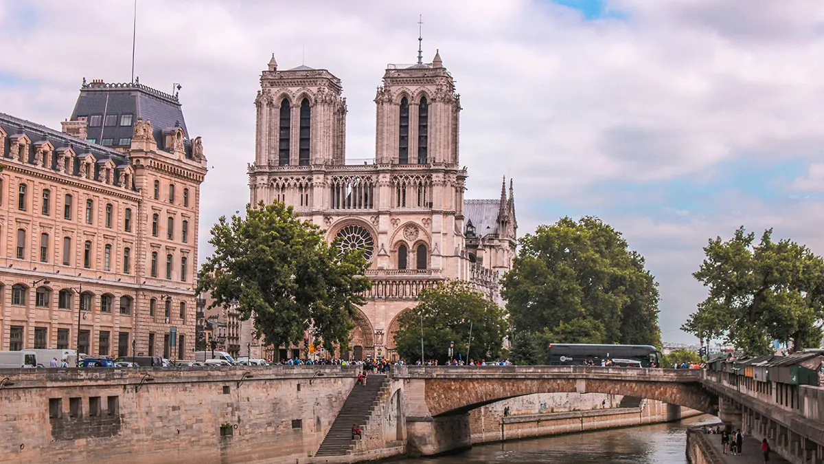 Notre-Dame Cathedral beside the Seine in central Paris
