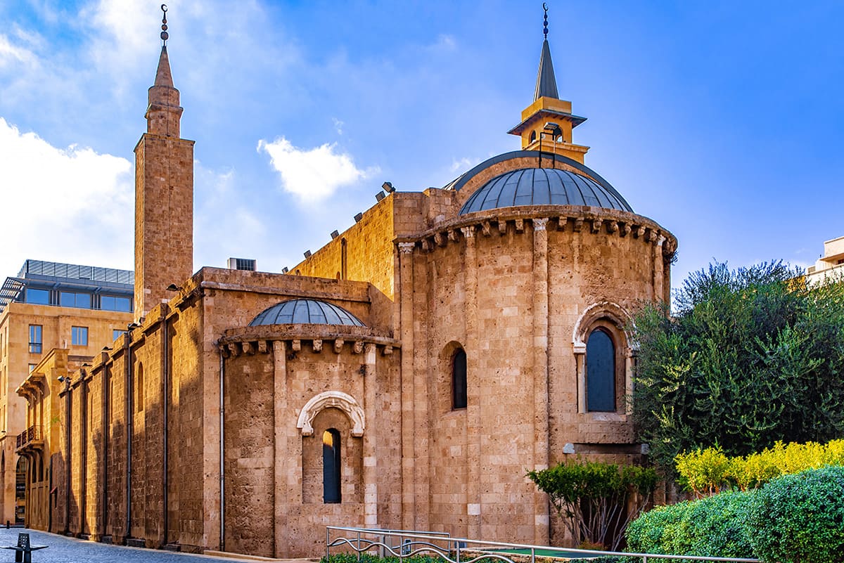 Historic religious architecture with stone walls in Lebanon