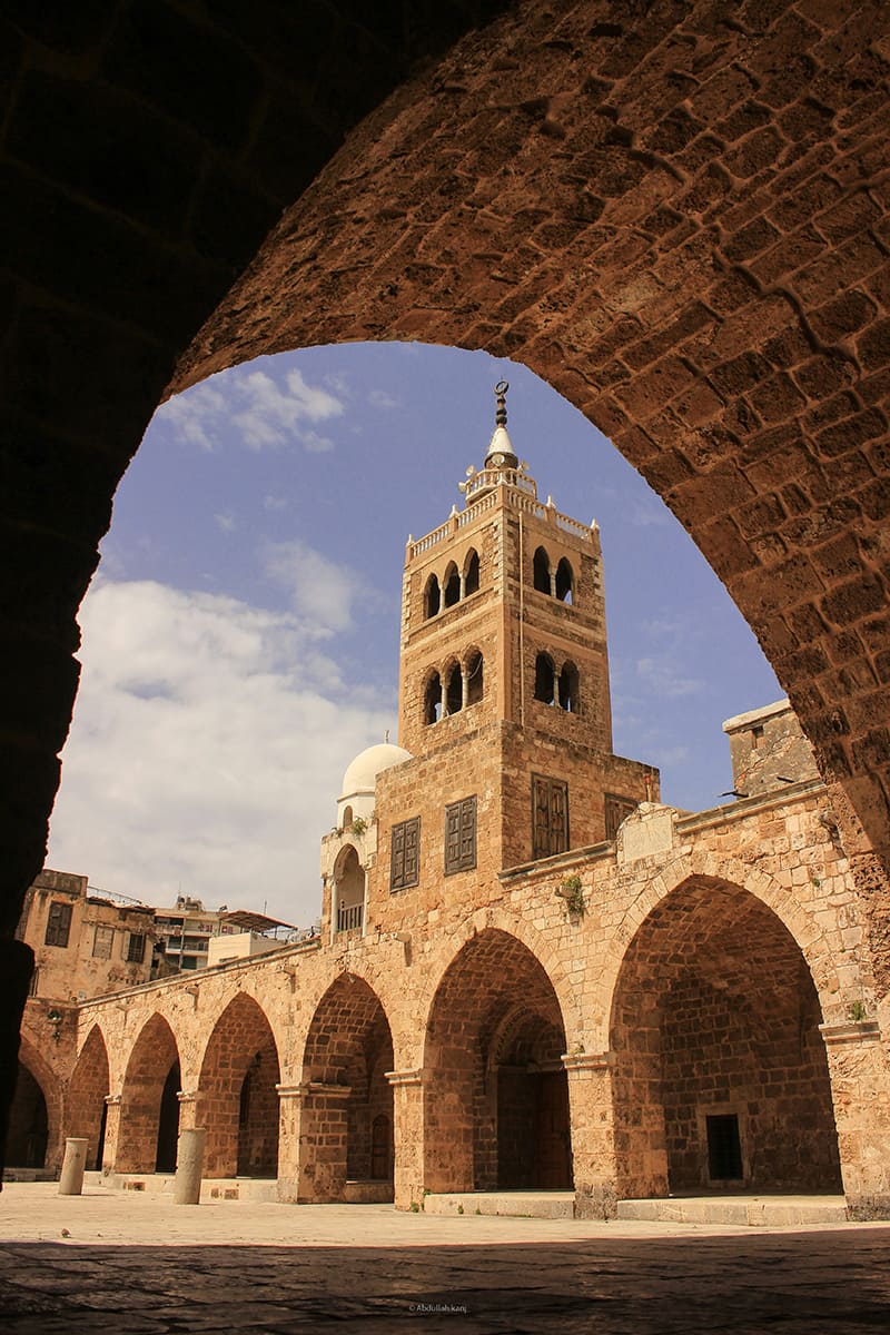 Stone monastery arches in Qadisha Valley Lebanon