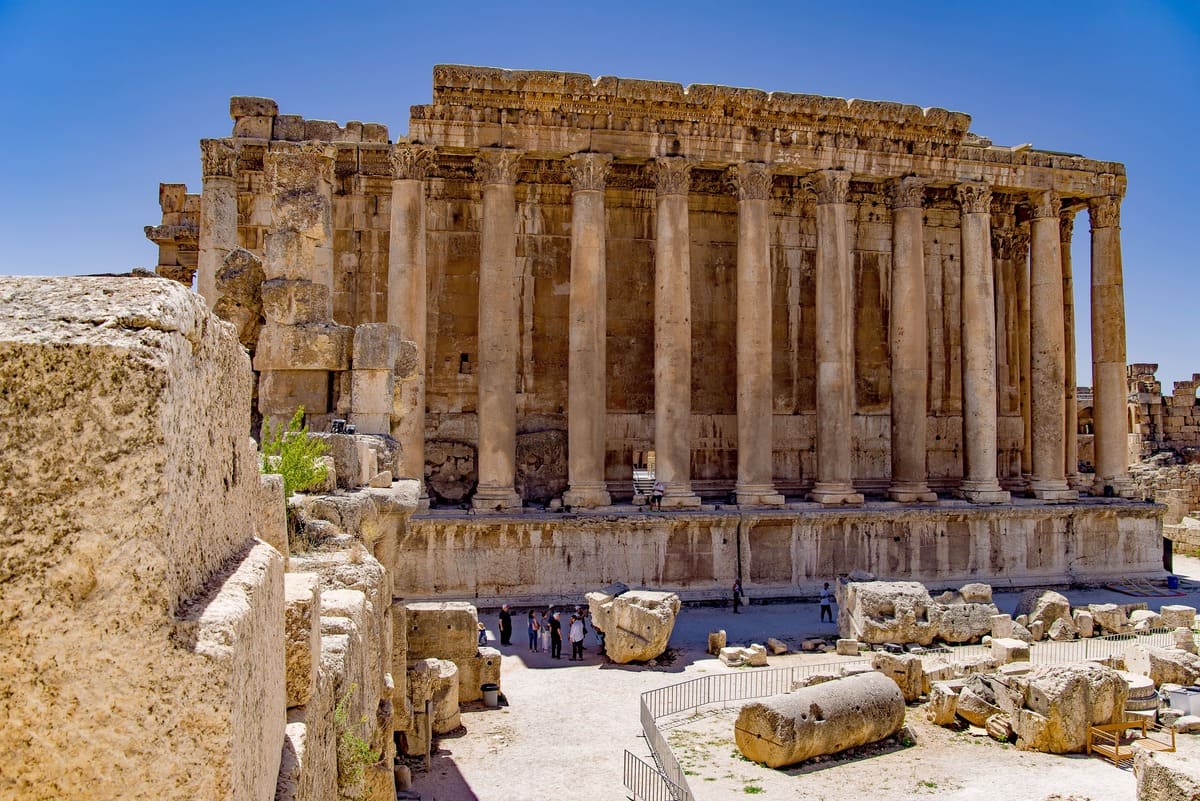 Temple of Bacchus at Baalbek Roman ruins in Lebanon