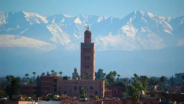 Marrakech city architecture and travel atmosphere in Morocco