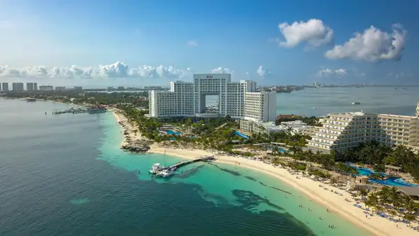 Cancún beach and resort area for an easy first Mexico trip