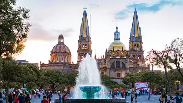 Guadalajara historic plaza in Jalisco Mexico
