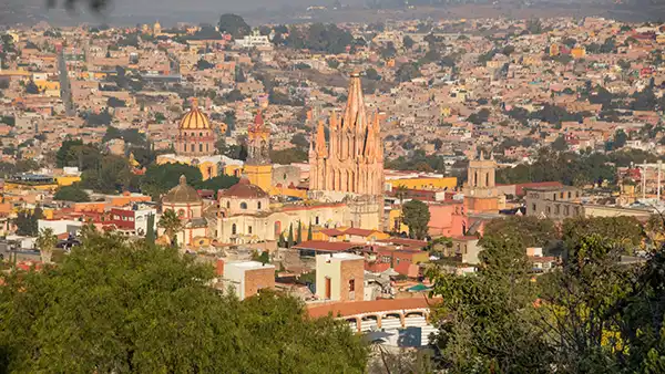 San Miguel de Allende colonial city view in Mexico
