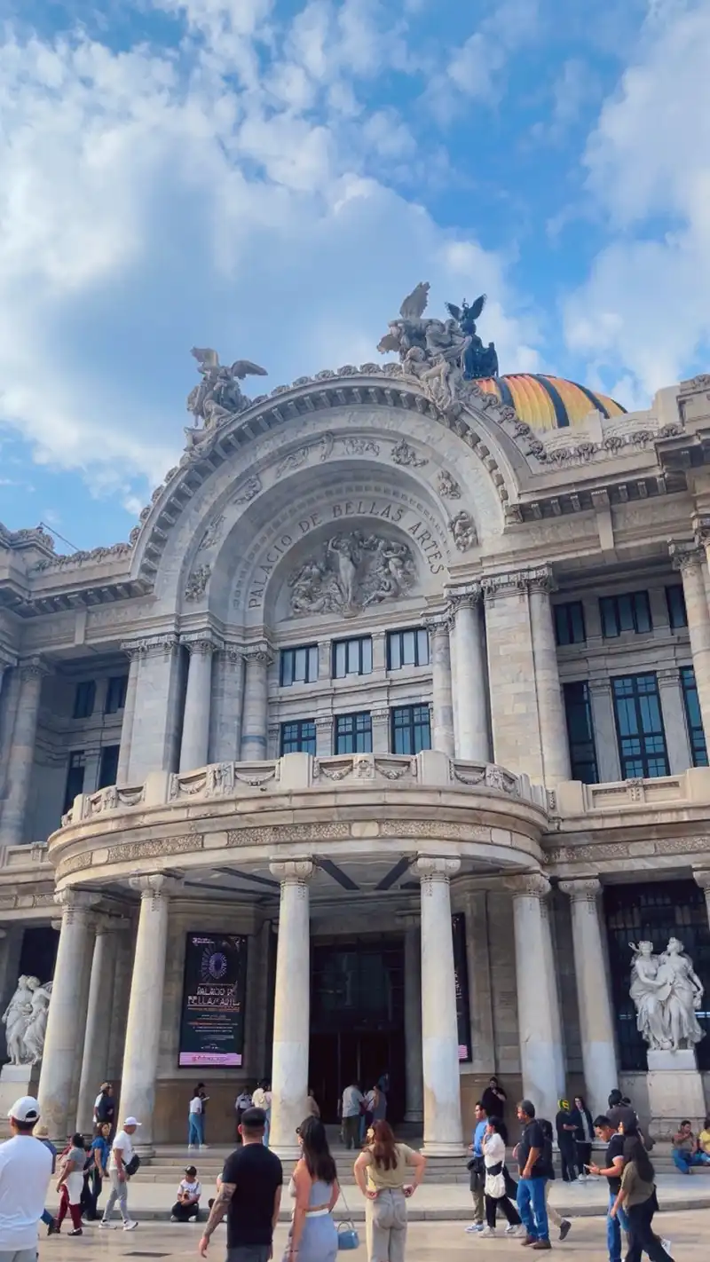 Facade of Palacio de Bellas Artes in Mexico City's Historic Center