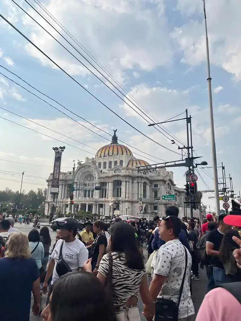 Palacio de Bellas Artes with Torre Latinoamericana nearby in Mexico City