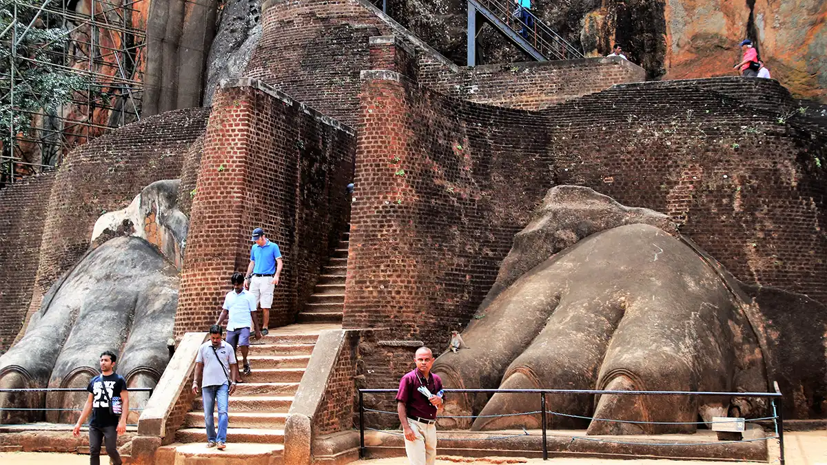 Lion staircase entrance at Sigiriya Rock Fortress
