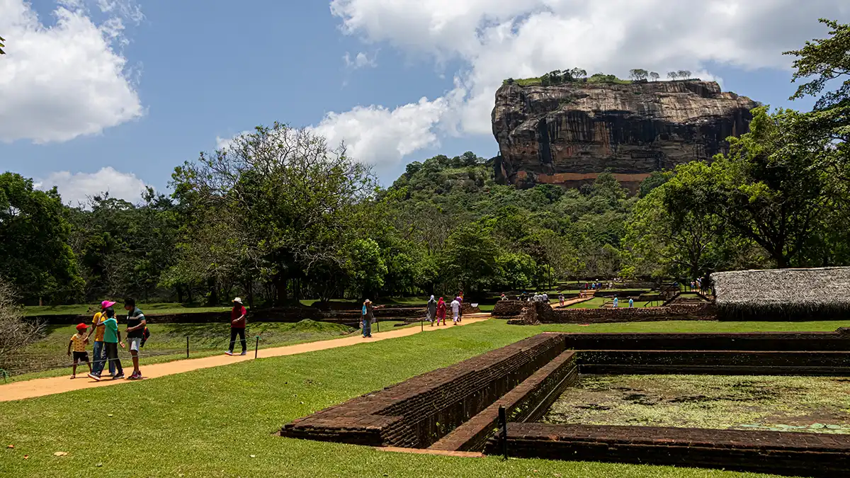 Sigiriya water gardens with Sigiriya Rock in the background