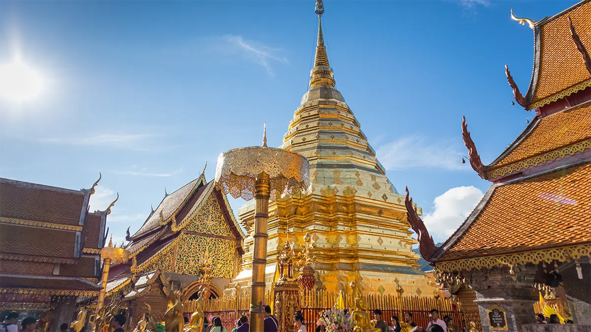 Golden temple complex in Chiang Mai