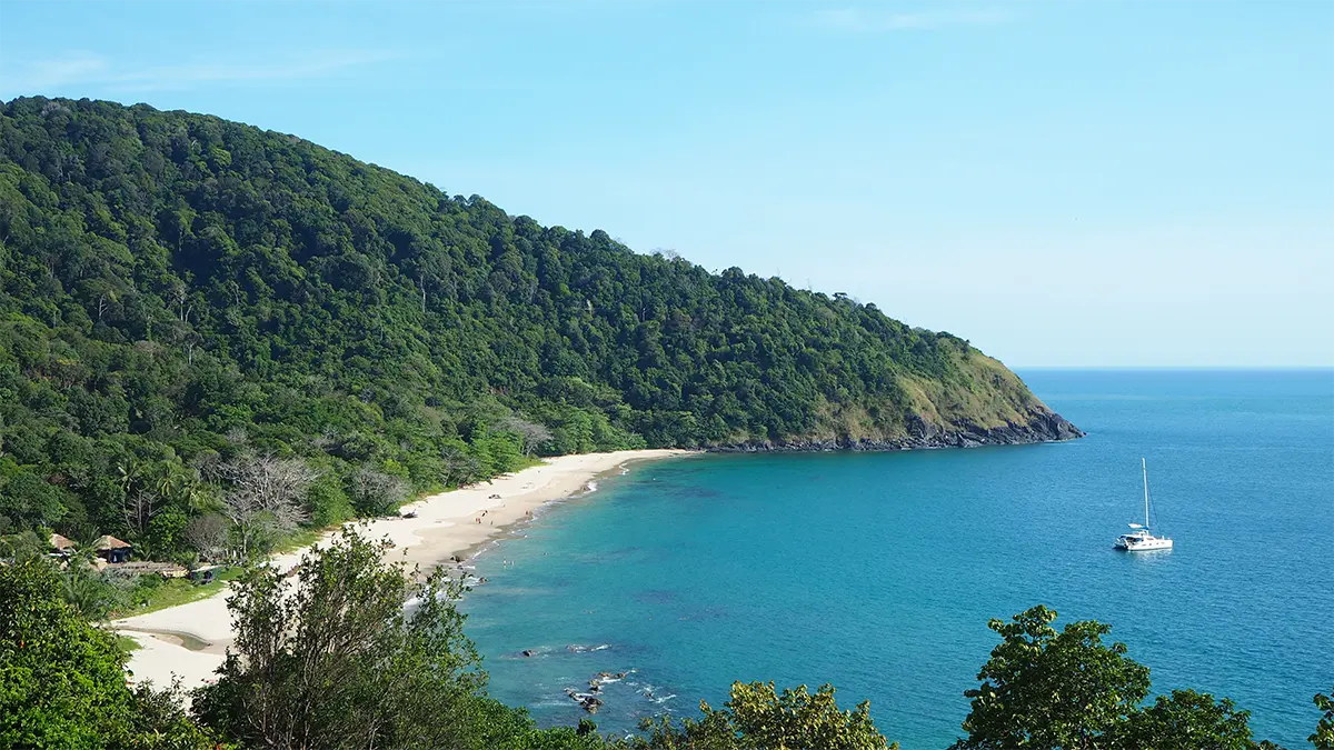Quiet beach and coastline on Koh Lanta