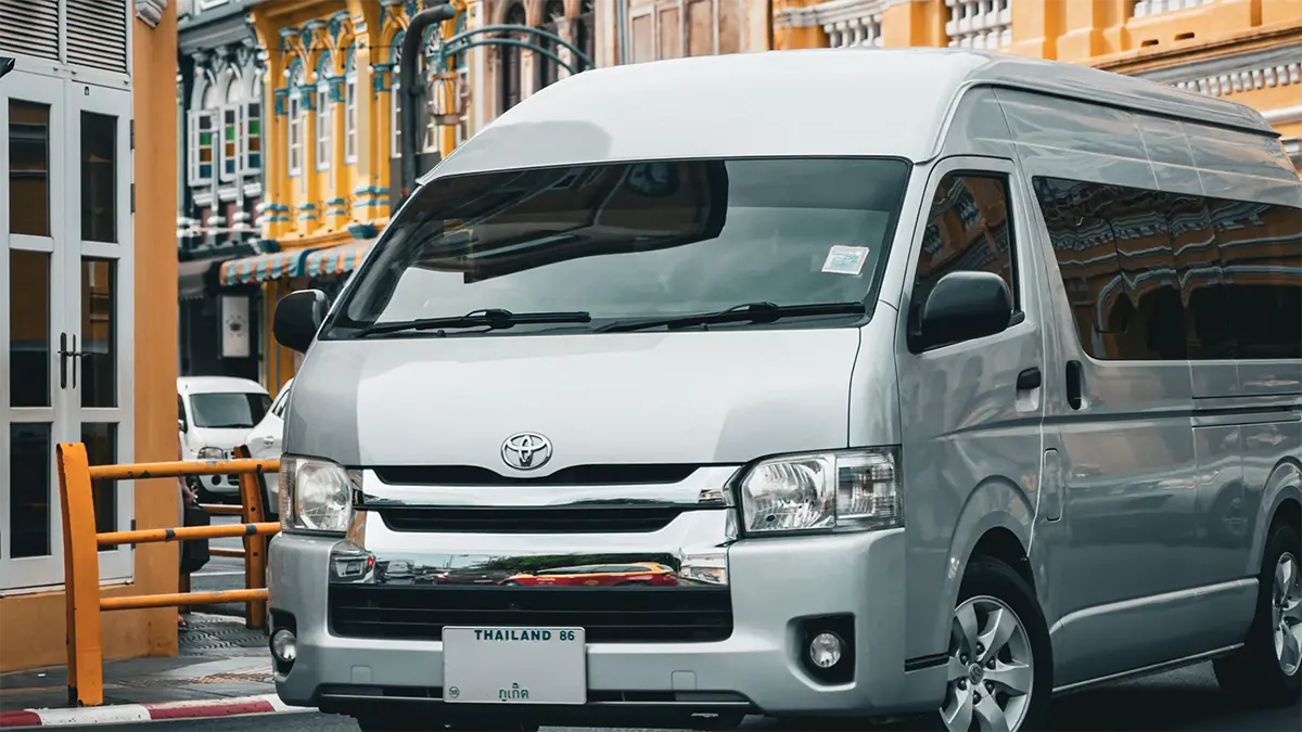 Shared passenger minivan used for a regional transfer in Thailand