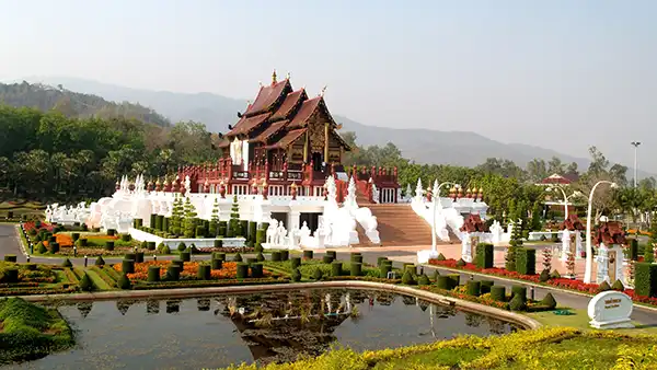 Chiang Mai old town temple scene for a northern Thailand travel route